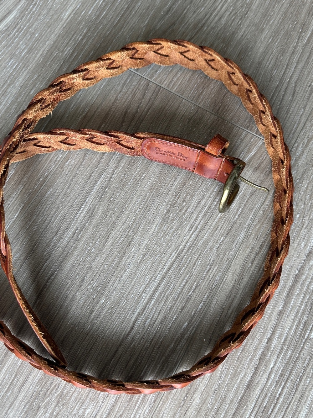 Christian Dior Braided Leather Belt in Brown - Picture 6 of 16